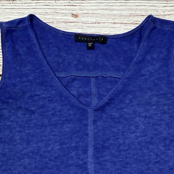 Sanctuary Clothing Cold Shoulder Blue Tee Top Sz M - Picture 7 of 16